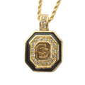 Dior Necklace Pendant CD Logo Rhinestone Gold