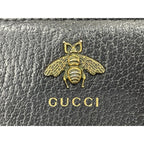 Gucci Animalier Bee Leather Zip Around Wallet Round Zipper Long — view 2