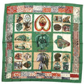 Hermes Carre 90 Persona Silk Green Orange Red Scarf 0105