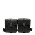 Gucci GG Embossed Waist Bag Pouch Black Leather