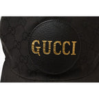Gucci Baseball Cap Hat Gold Foil Embossed GG Black 4 Hg53 1060 Size — view 3