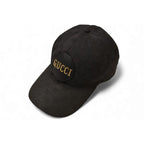 Gucci Baseball Cap Hat Gold Foil Embossed GG Black 4 Hg53 1060 Size
