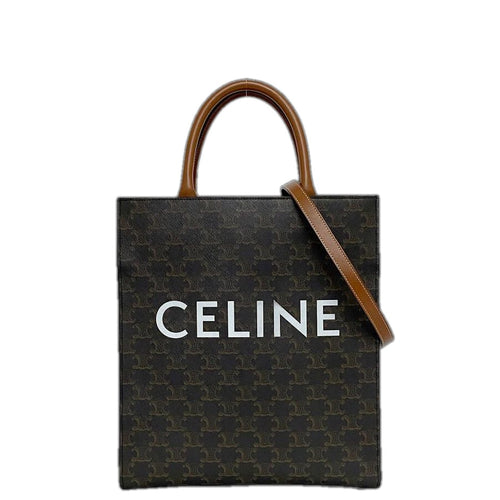 Celine 2-Way Bag Vertical Cover Large Brown Triomphe