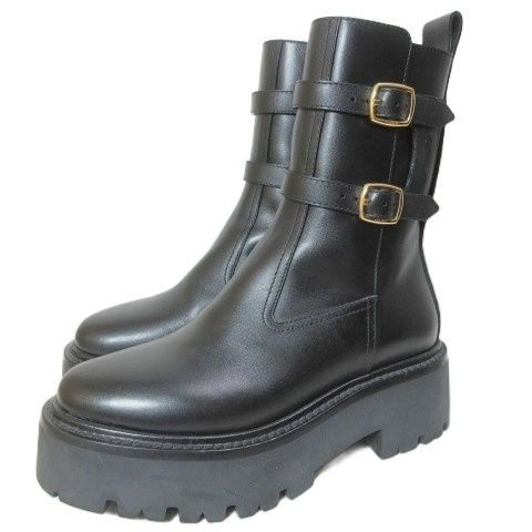 Celine Balki Buckle Diambout Platform Shoes 35 Black