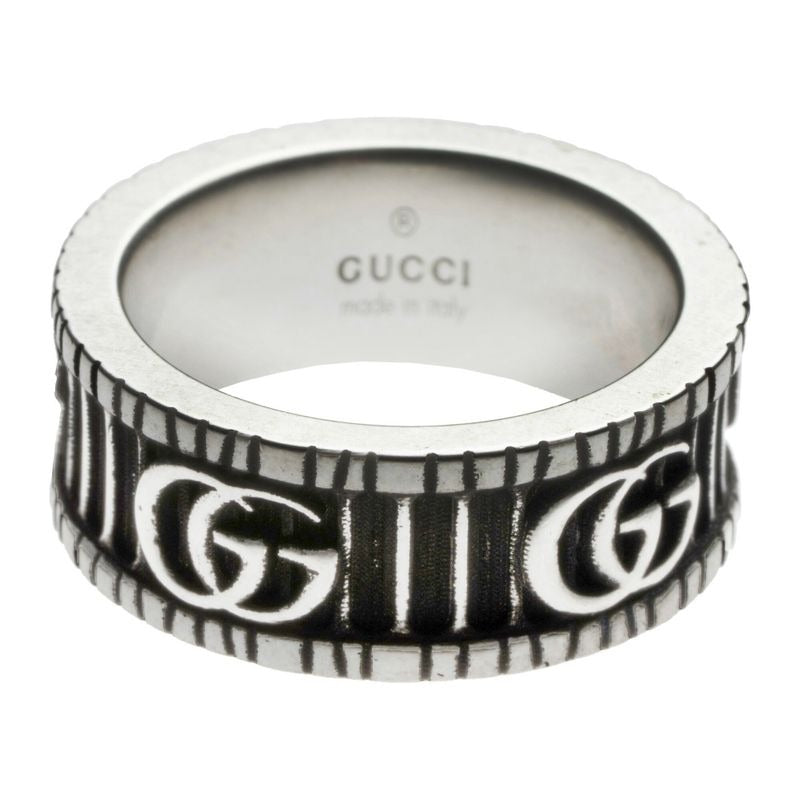 Gucci Ring Double G Silver Black