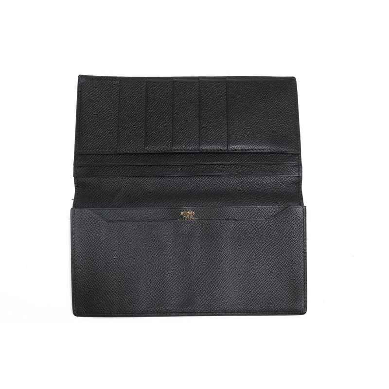 Hermes Long Wallet Men Leather Black Mc2 Fleming No Change — view 5