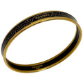 Hermes Enamel PM Bracelet Cloisonne Bangle Black Gold