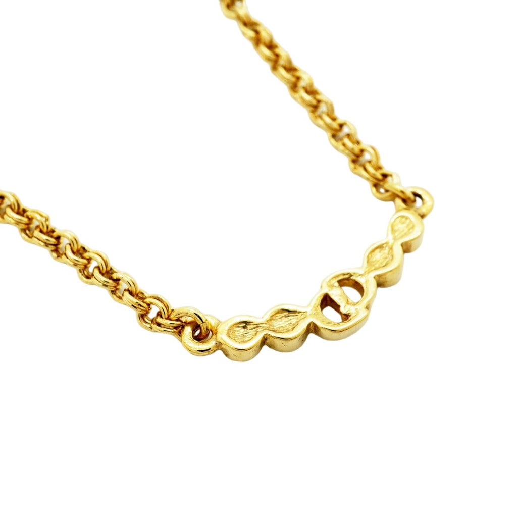 Dior Necklace CD Logo Gold Plated Rhinestone — view 2