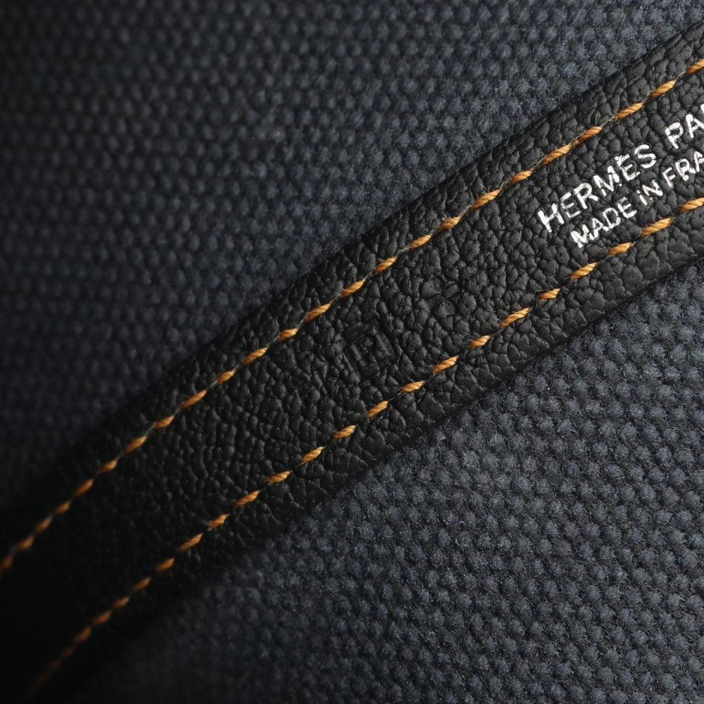 Hermes Tote Garden Party PM Denim Fonce Black Canvas Navy — view 5