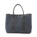 Hermes Tote Garden Party PM Denim Fonce Black Canvas Navy