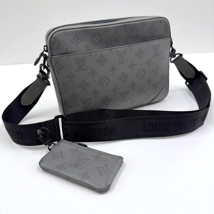 Louis Vuitton Duo Messenger Monogram Shadow Gray Black