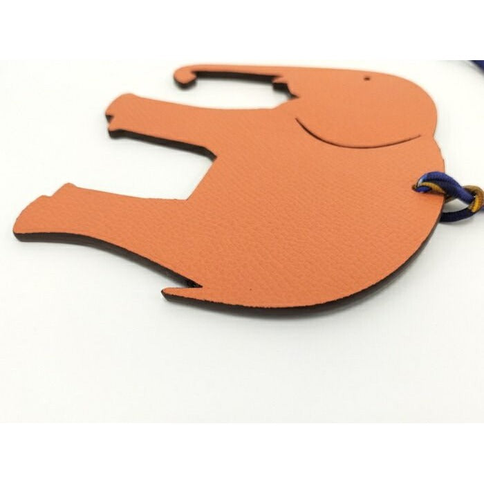 Hermes Charm Petite Ash Elephant Leather Orange Khaki — view 6