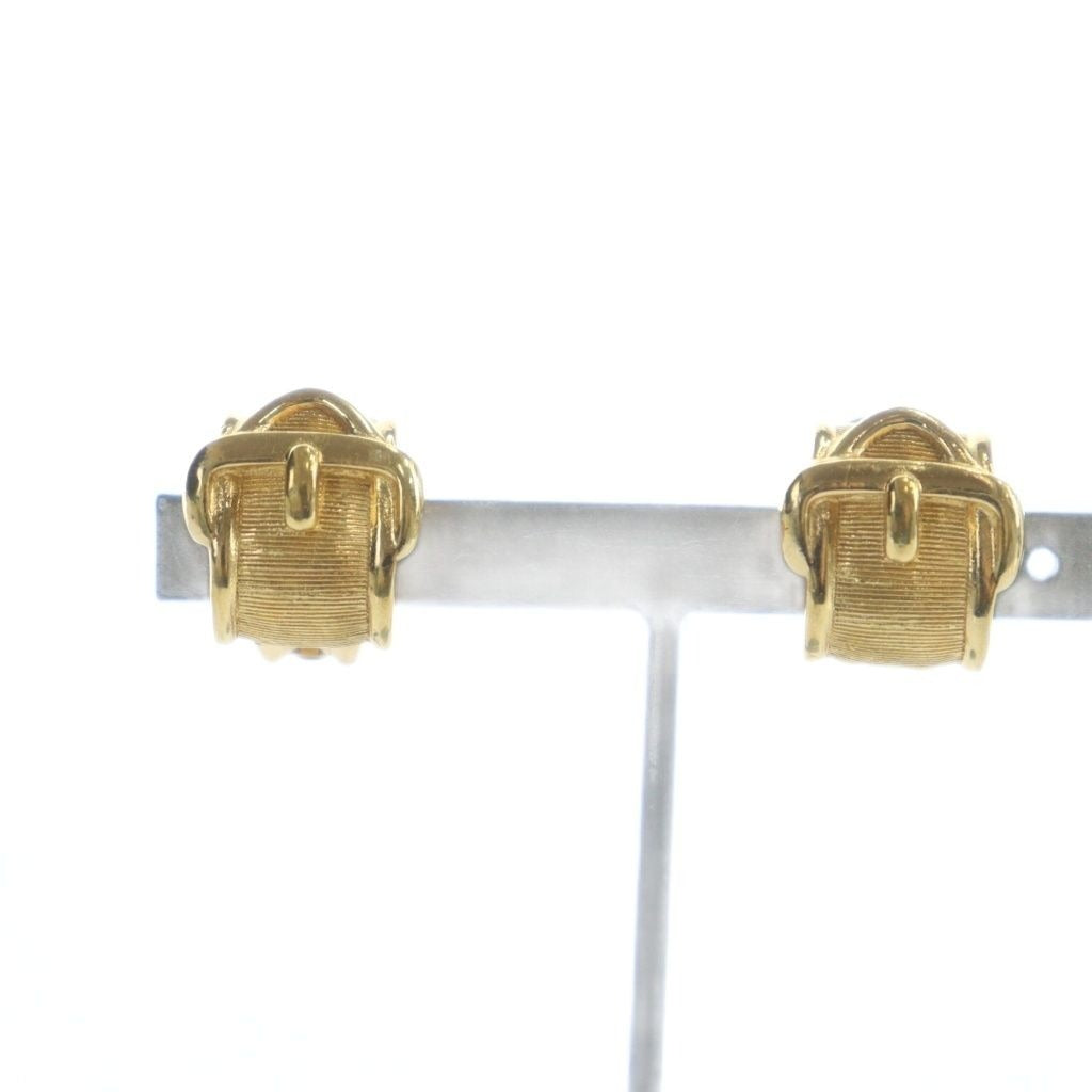Dior Christian Earrings Clip on Logo Gold MQ OH