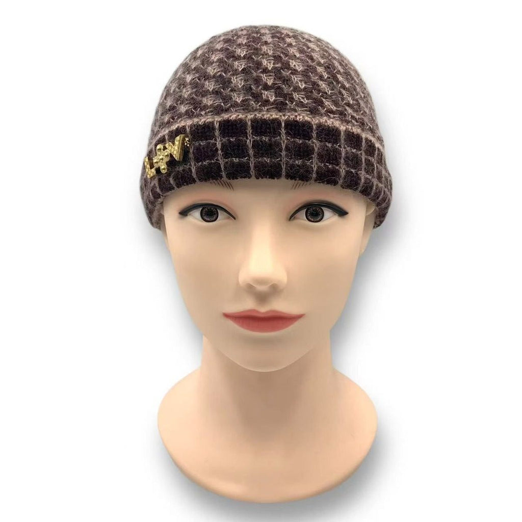 Louis Vuitton Knit Hat with Brooch Beanie Wool Purple — view 4
