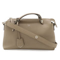 Fendi by the Way 2-Way Shoulder Bag Leather Grey Silver Greige