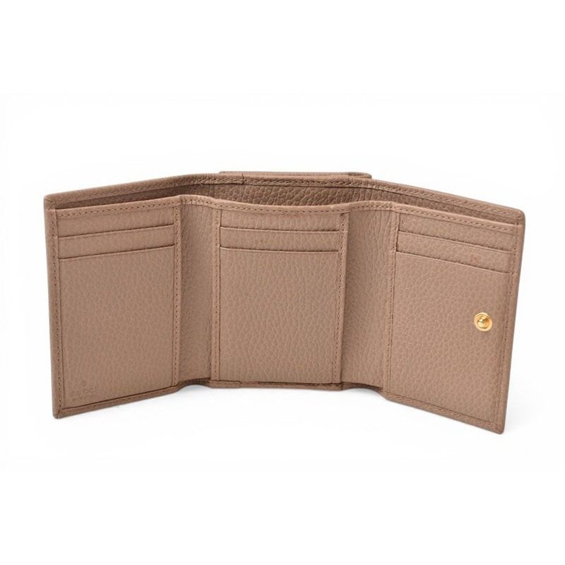 Gucci Mini Wallet Trifold Fold Petite Marmont Pink Beige — view 5