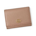 Gucci Mini Wallet Trifold Fold Petite Marmont Pink Beige