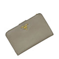 Prada Bifold Wallet Beige L-shaped Zipper Saffiano Leather