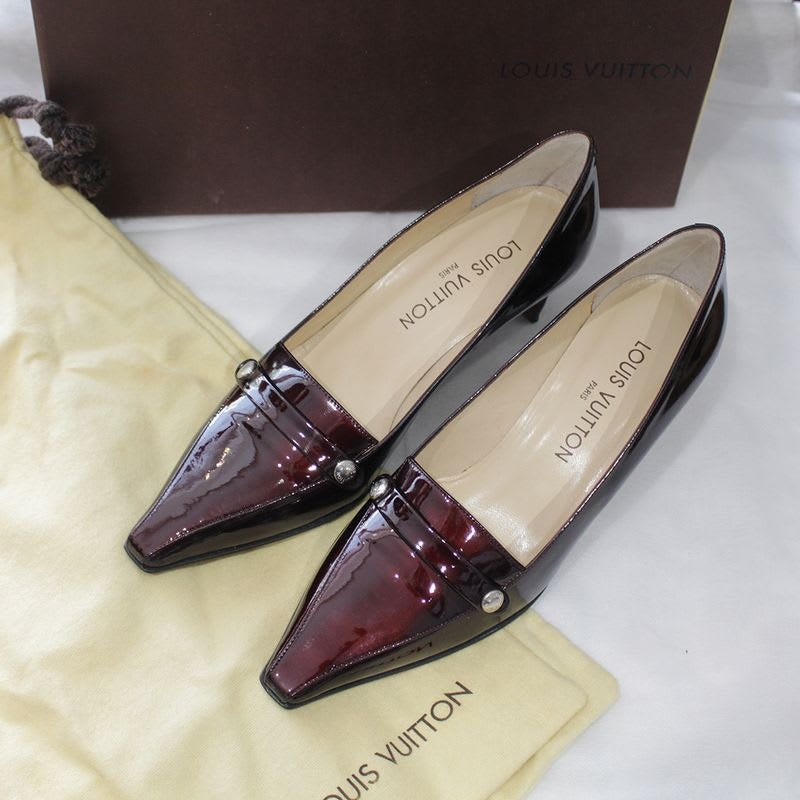 Louis Vuitton Stored Item Enamel Brown Heel 37