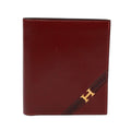Hermes Box Calf Red Bifold Wallet Gold