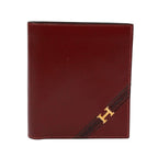 Hermes Box Calf Red Bifold Wallet Gold