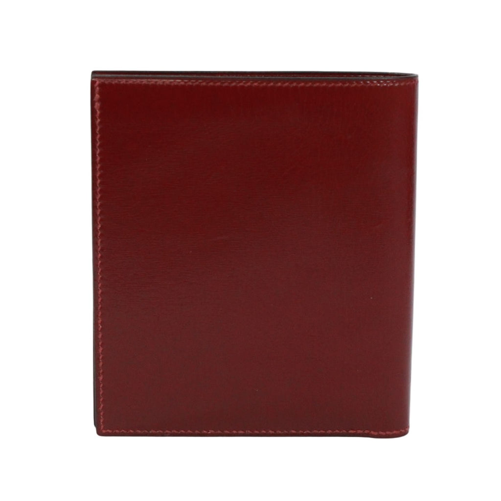Hermes Box Calf Red Bifold Wallet Gold — view 2