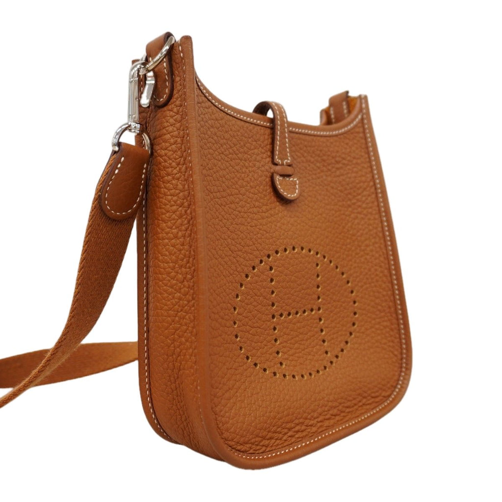 Hermes Shoulder Bag Evelyne TPM Taurillon Clemence Gold Silver — view 2
