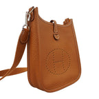 Hermes Shoulder Bag Evelyne TPM Taurillon Clemence Gold Silver — view 2