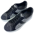 Bottega Veneta Sneakers Shoes Lame Weave Fabric Leather Silver Silver-black