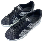 Bottega Veneta Sneakers Shoes Lame Weave Fabric Leather Silver Silver-black