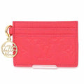 Louis Vuitton Card Case Holder LV Charm Cowhide Leather Strawberry-pink