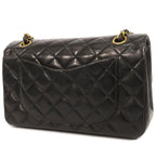 Chanel Chain Black Gold Lambskin Quilted 23 Double Flap Shoulder Bag — view 2