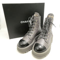 Chanel Boots 37 to CC Logo Lace Up Thick Sole