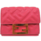 Fendi Baguette Micro Trifold Wallet 8 M0395 Leather Pink 1780