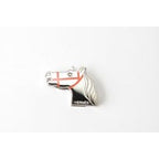 Hermes Scarf Ring Holder Twillye Cadrige Horse Orange Silver — view 5