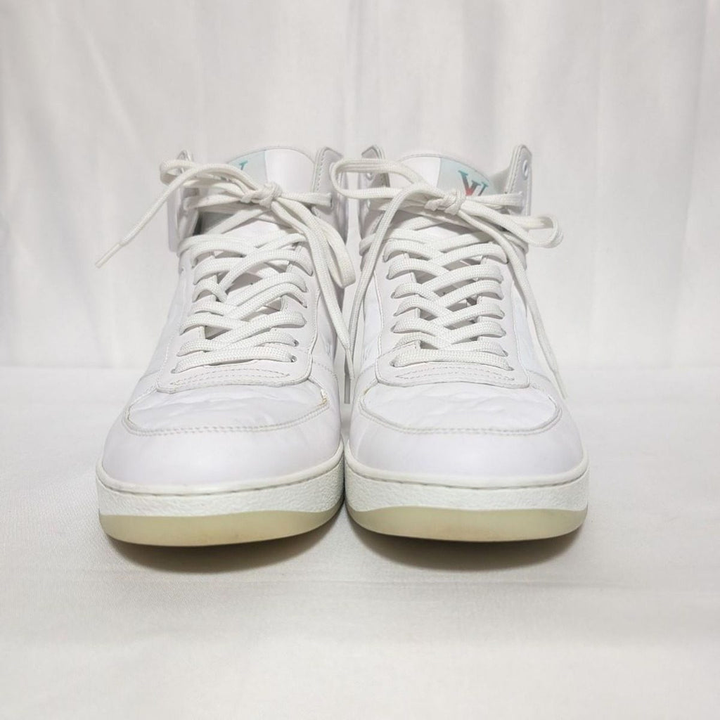 Louis Vuitton Rivoli Line Sneakers High Cut Monogram White Embossed Shoes — view 4