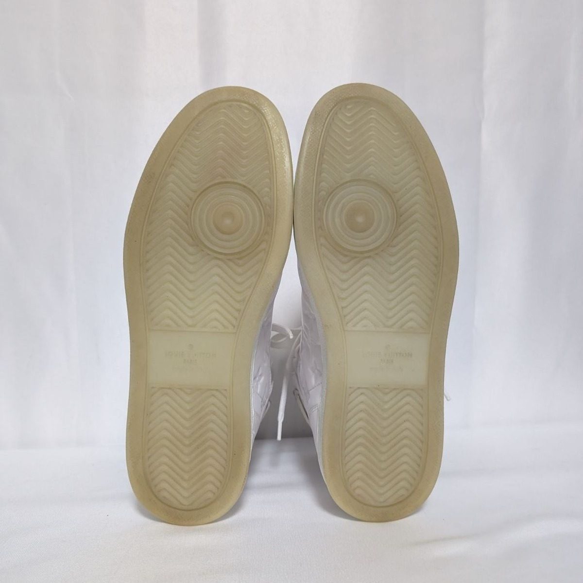 Louis Vuitton Rivoli Line Sneakers High Cut Monogram White Embossed Shoes — view 6