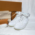 Louis Vuitton Rivoli Line Sneakers High Cut Monogram White Embossed Shoes