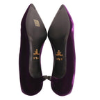 Prada Pointed Toes Velour Purple Heel — view 5
