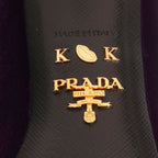 Prada Pointed Toes Velour Purple Heel — view 6