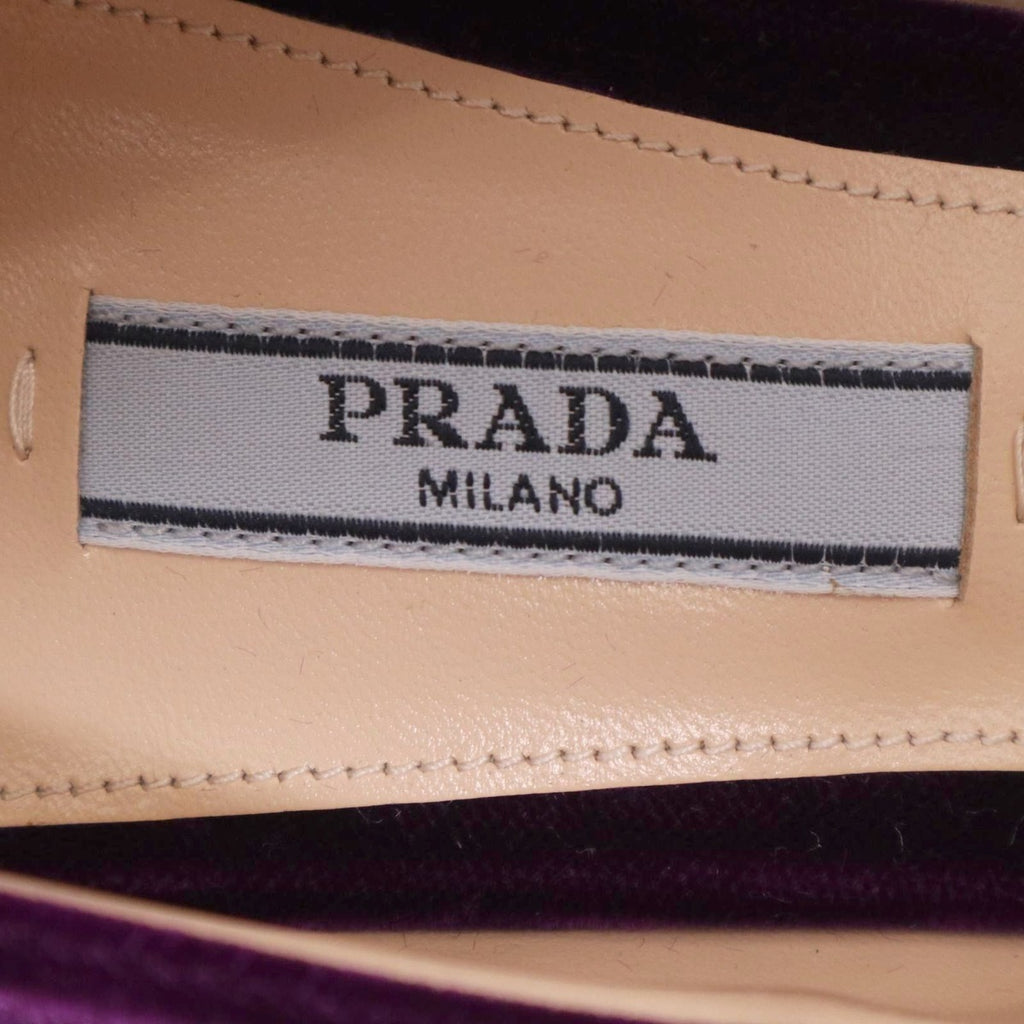 Prada Pointed Toes Velour Purple Heel — view 7