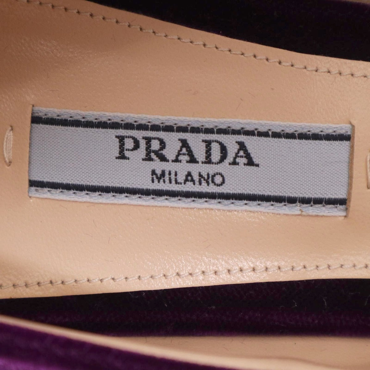 Prada Pointed Toes Velour Purple Heel — view 7