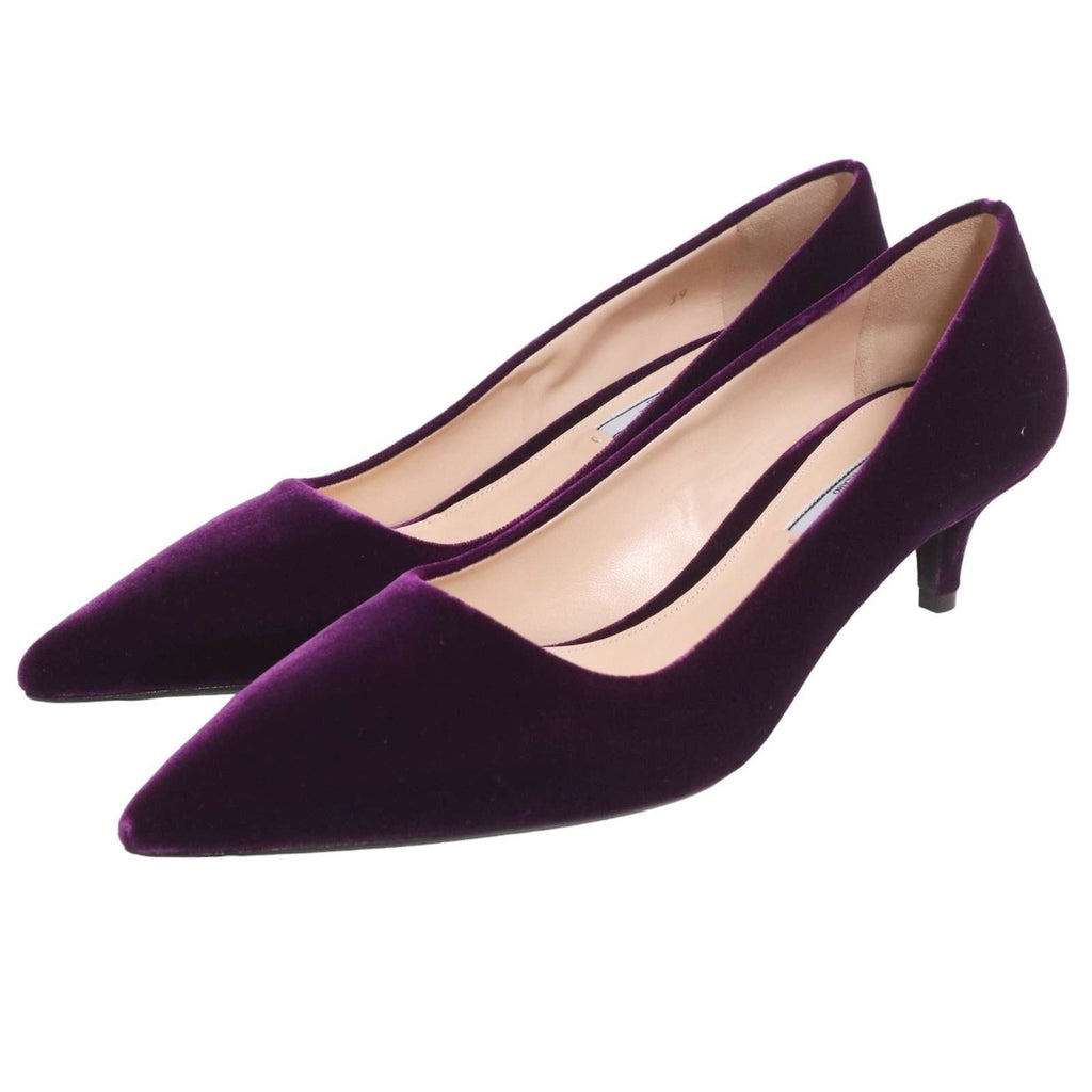 Prada Pointed Toes Velour Purple Heel
