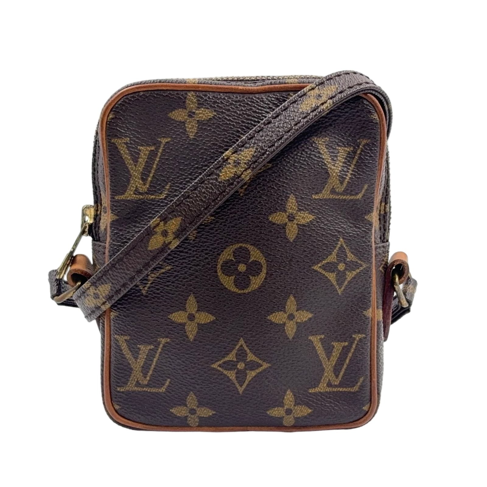 Louis Vuitton Mini Danube Monogram Leather Brown Light Shoulder Bag Gold