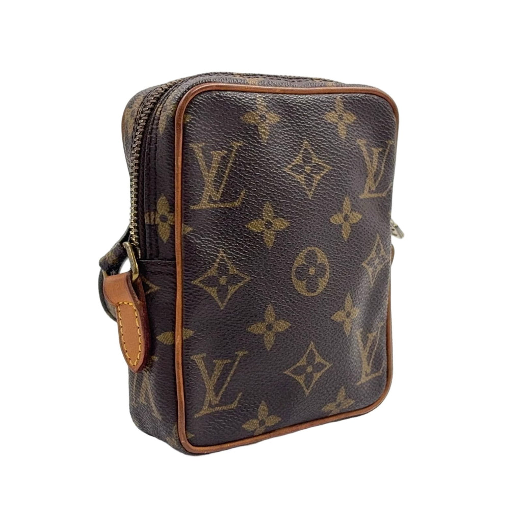 Louis Vuitton Mini Danube Monogram Leather Brown Light Shoulder Bag Gold — view 2
