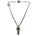 Hermes Destrier Gd0233 Metal Buffalo Horn Silver Necklace 1382