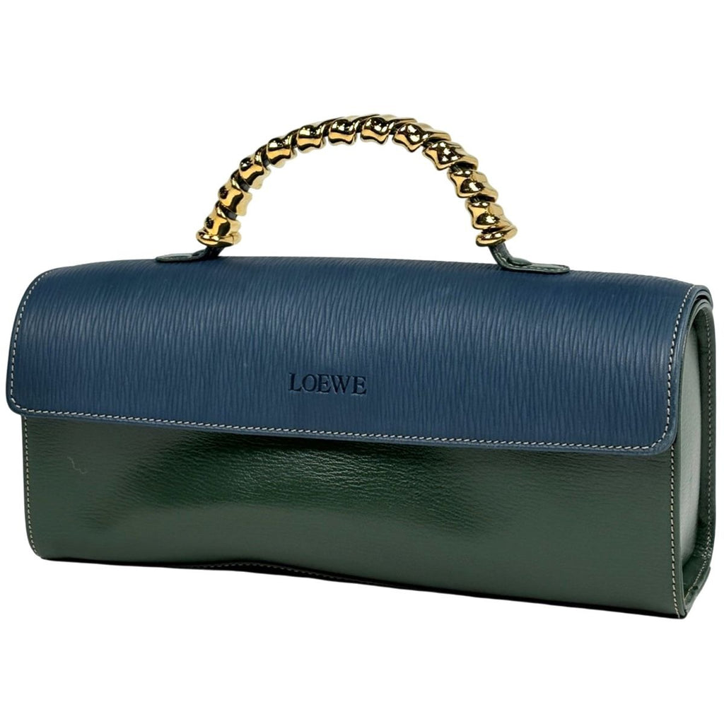 Loewe Velasquez Handbag Bicolor Leather Green Blue
