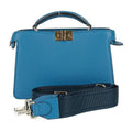 Fendi Handbag Beekaboo ICU 7 Va582 AMA3 F1 Js5 Blue Calf Leather Silver Hardware