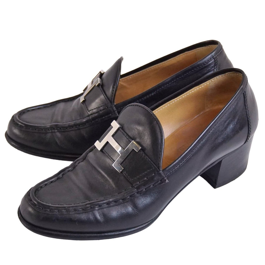 Hermes Loafers Moccasins Heel Constance Logo — view 2
