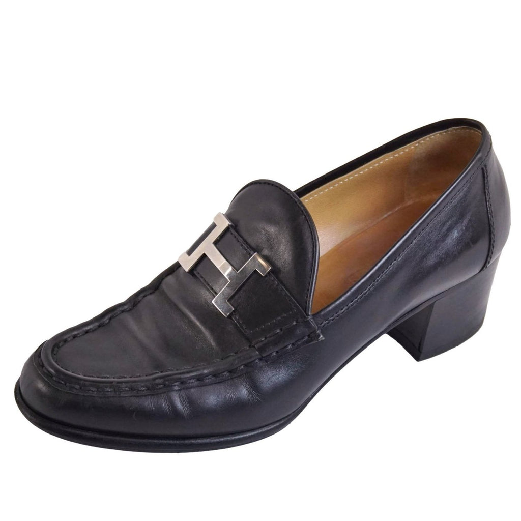 Hermes Loafers Moccasins Heel Constance Logo